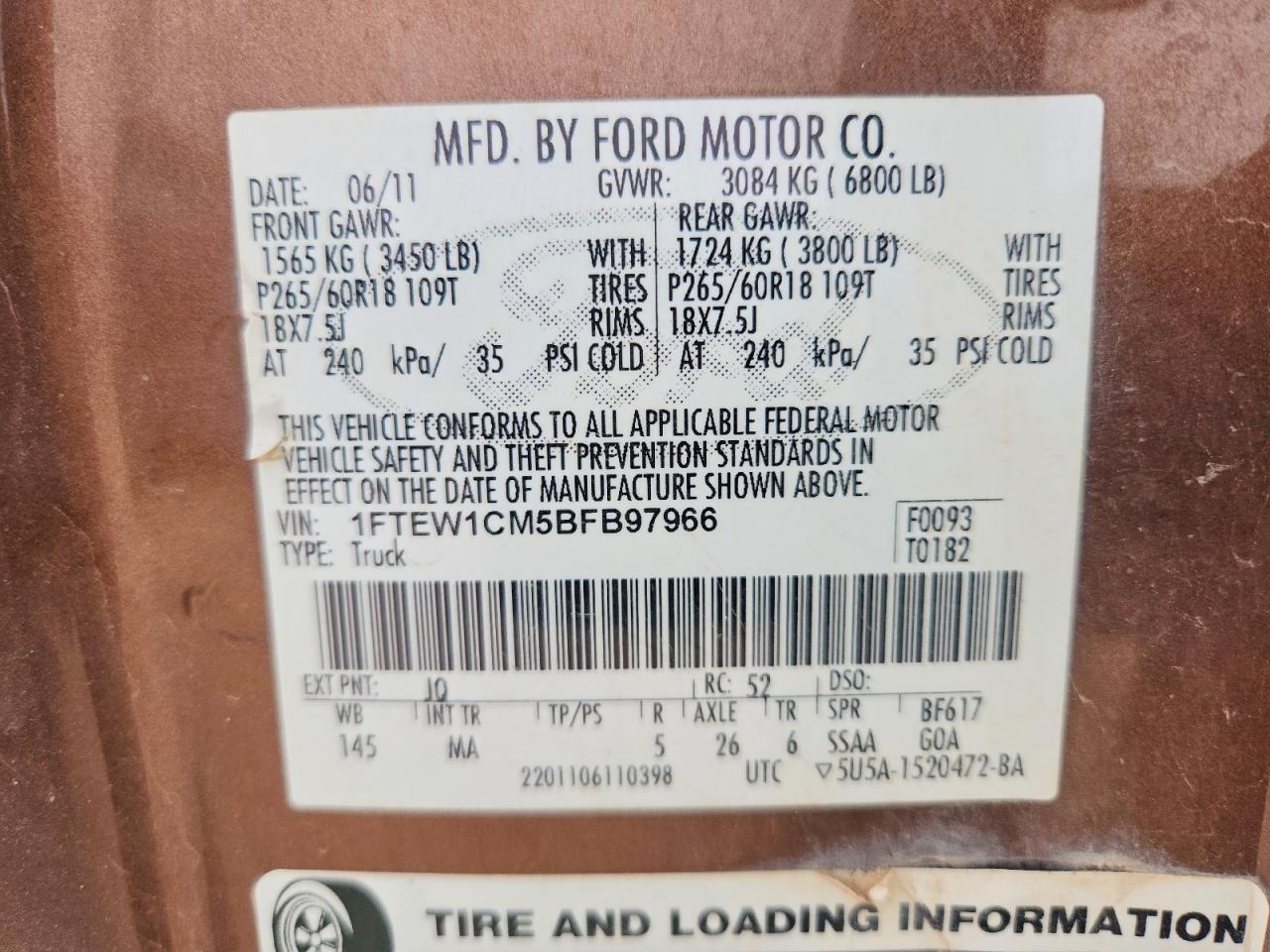 2011 Ford F150 Supercrew