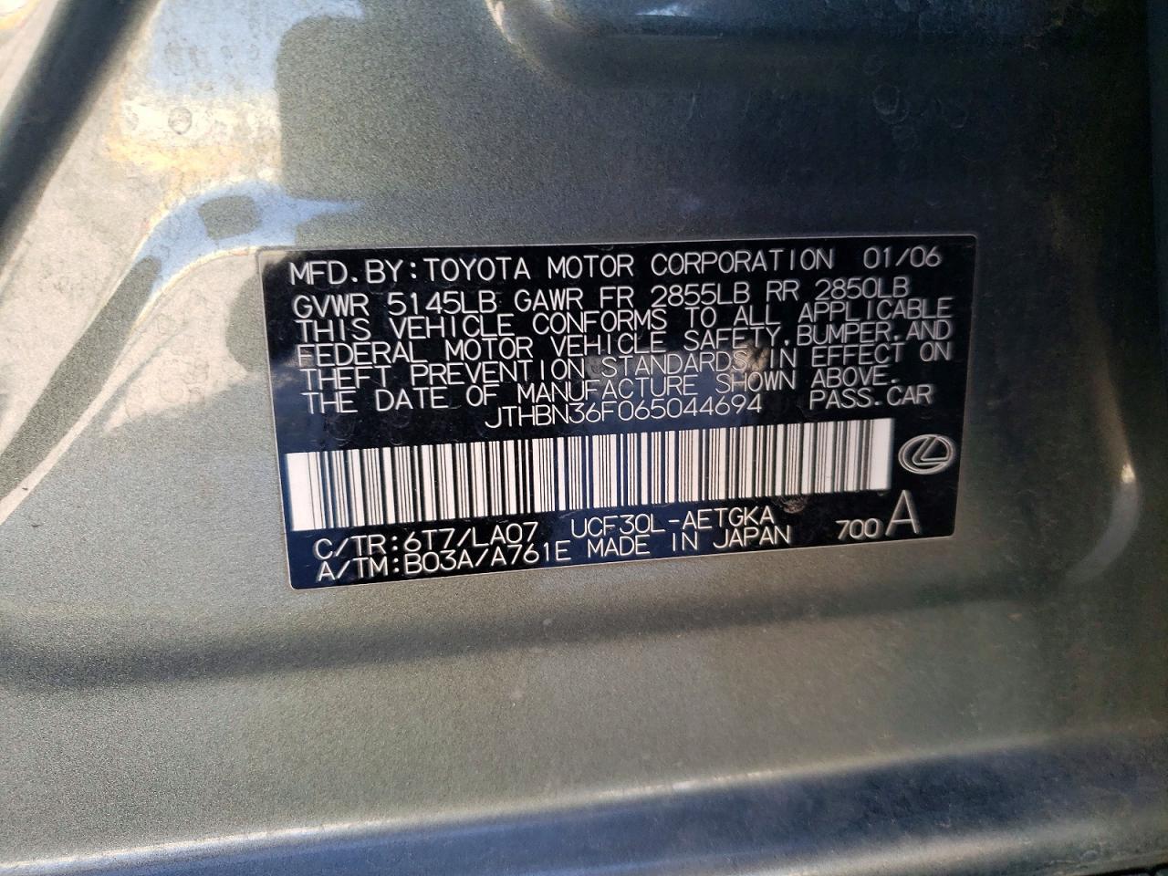 2006 Lexus Ls 430 Base
