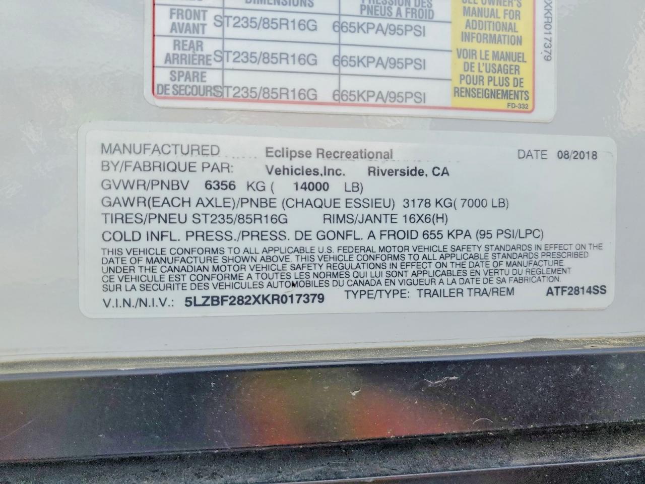 2019 Eclipse Attitude-TOY Hauler Camper