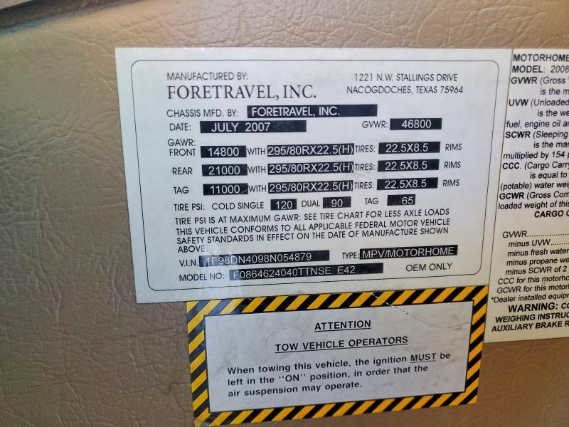 2008 Foretravel RV