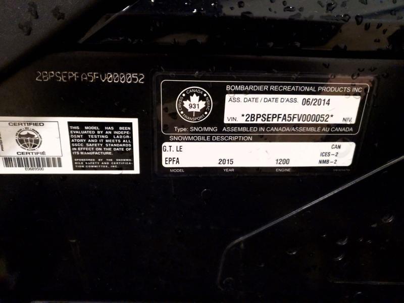 2015 Skidoo 2015 SKI-Grand Touring LE 4-T