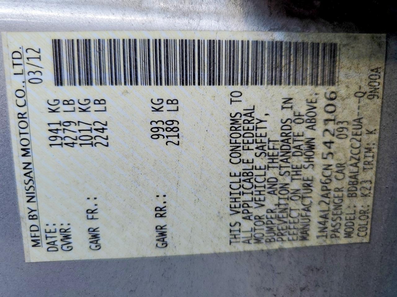 2012 Nissan Altima 2.5