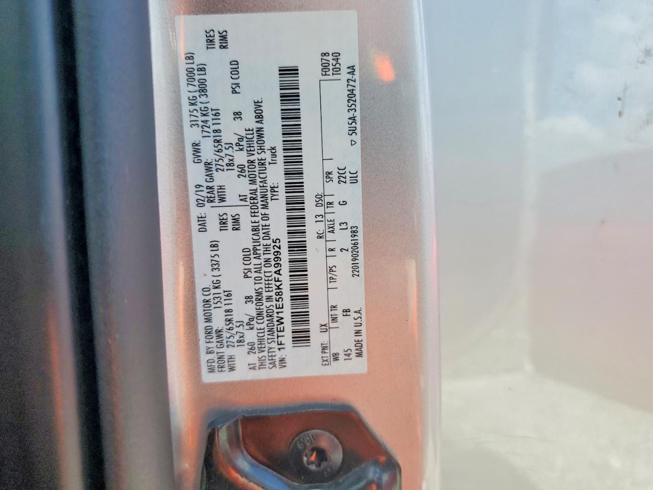 2019 Ford F150 Supercrew