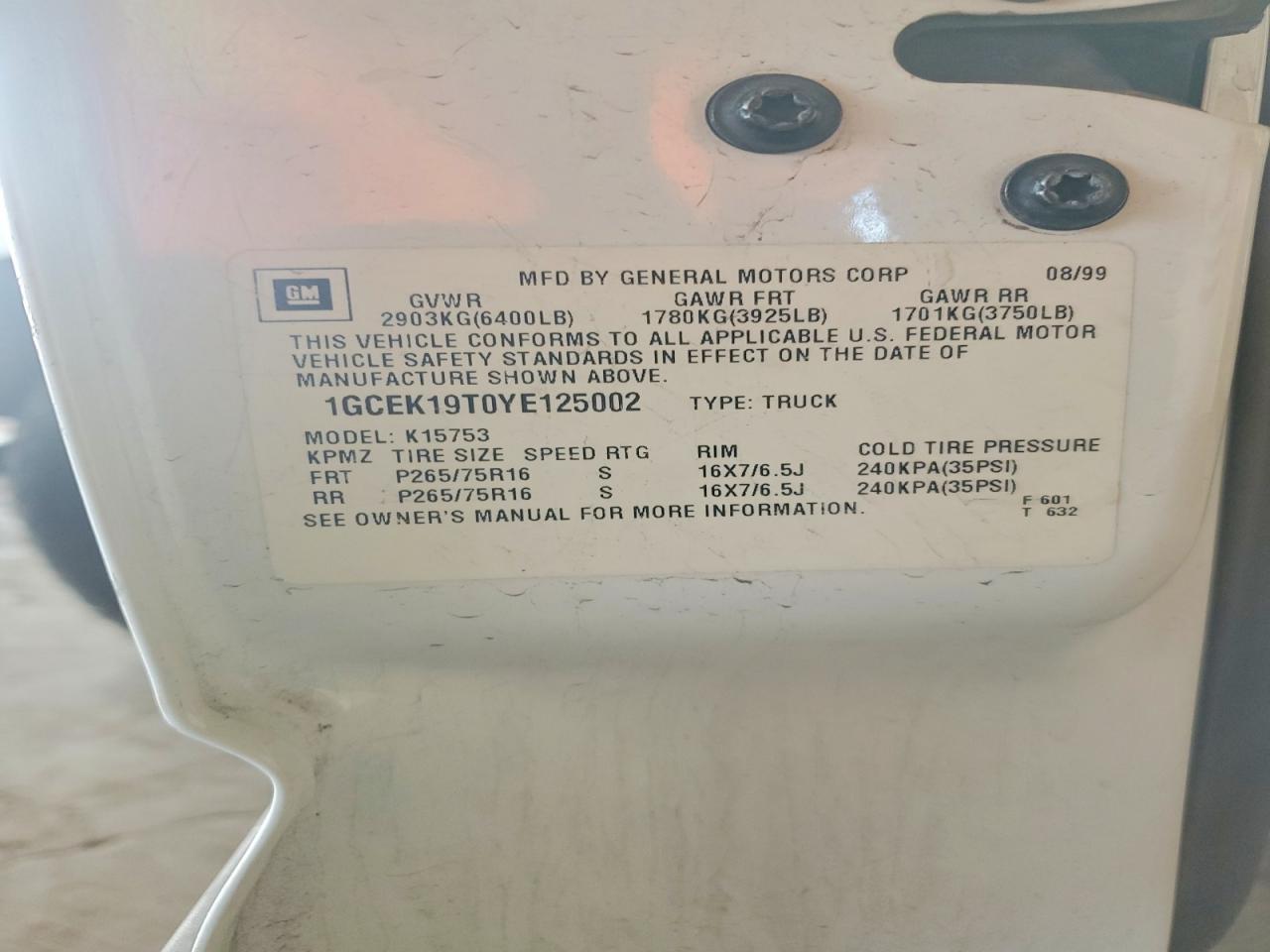 2000 Chevrolet Silverado K1500