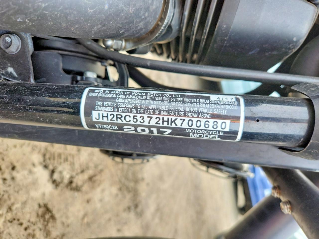 2017 Honda VT750 C2B