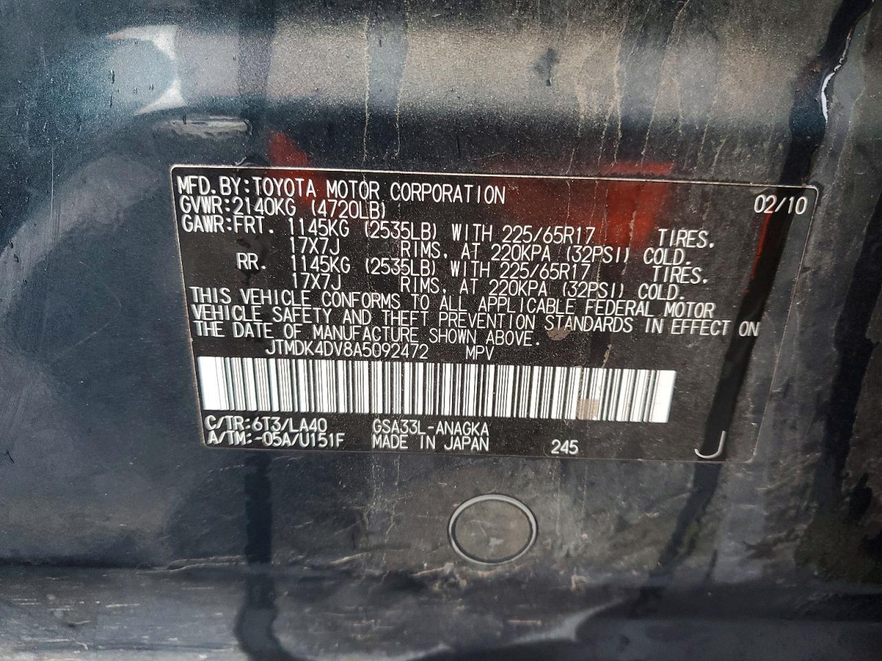 2010 Toyota Rav4 Limited