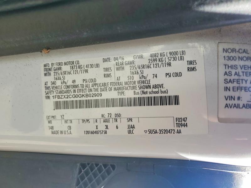 2016 Ford Transit Utility / Service van