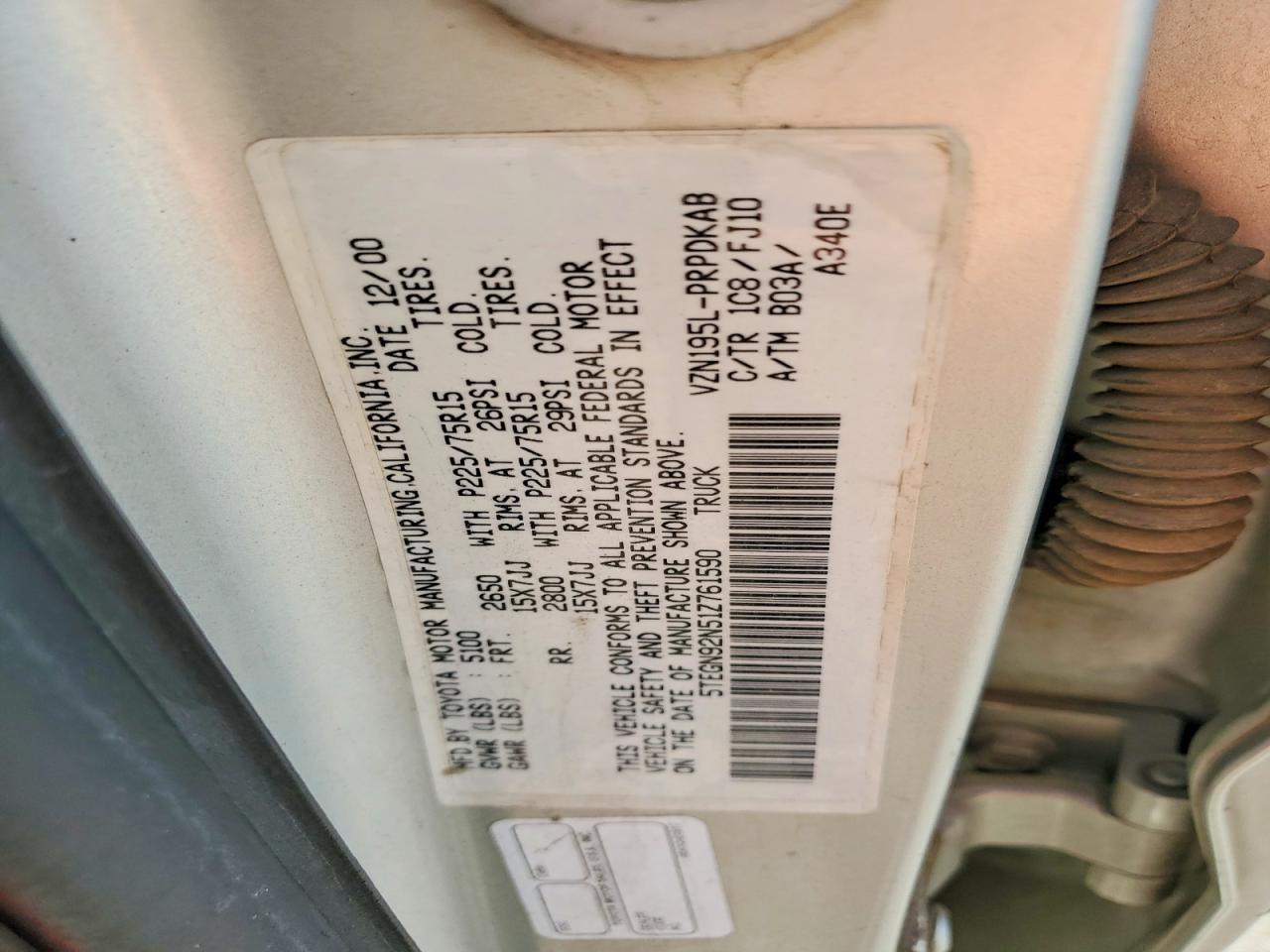 2001 Toyota Tacoma Prerunner V6