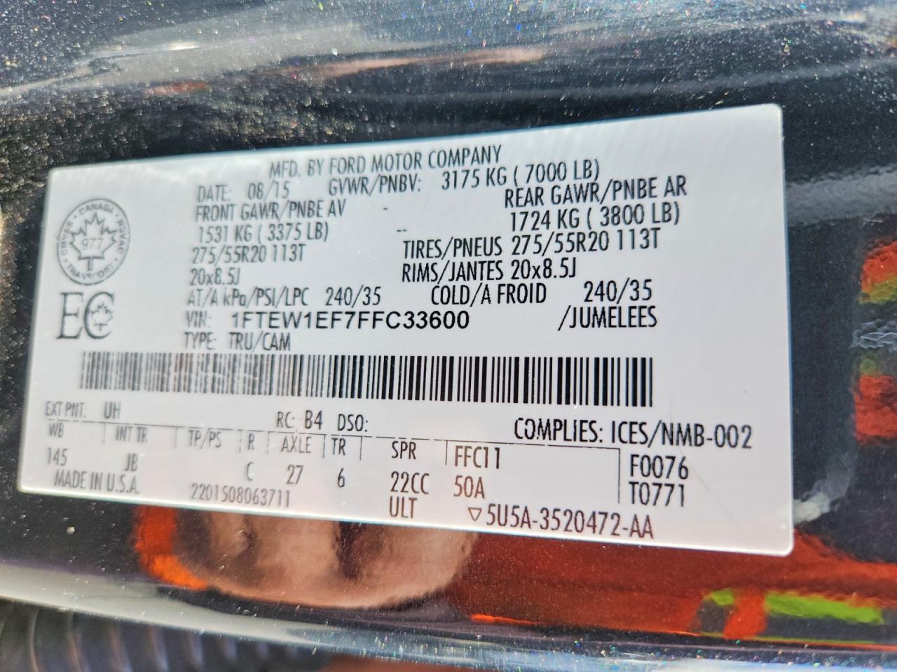 2015 Ford F150 Supercrew