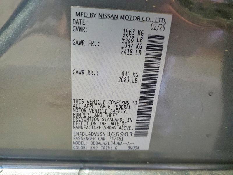 2025 Nissan Altima 2.5 sv