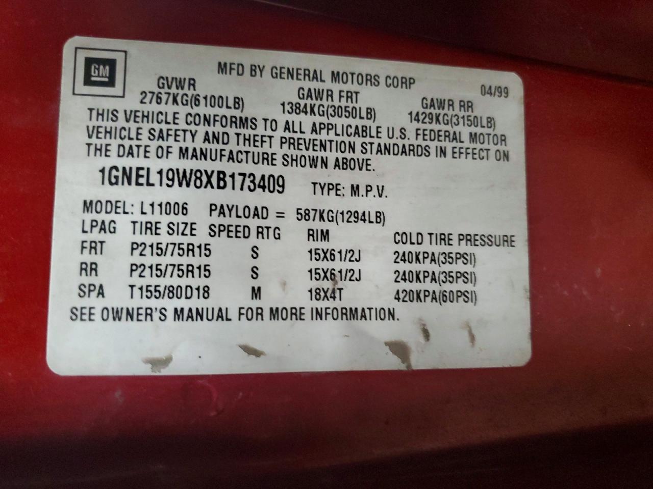 1999 Chev Astro