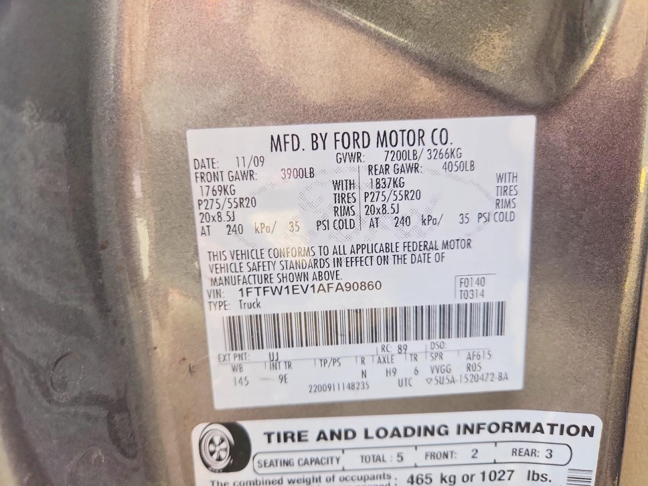 2010 Ford F150 Supercrew