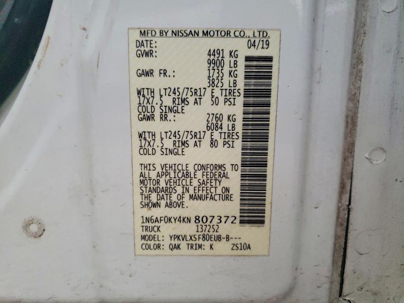 2019 Nissan NV 3500 HD SV