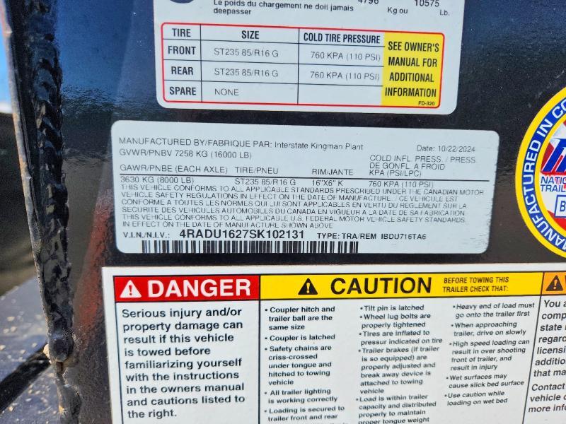 2025 Interstate IBDU716TA6 Dump Trailer