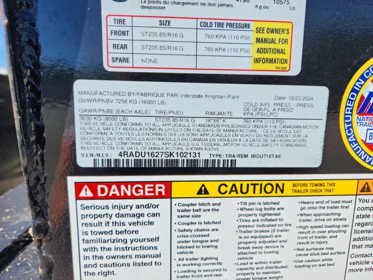 2025 Interstate IBDU716TA6 Dump Trailer