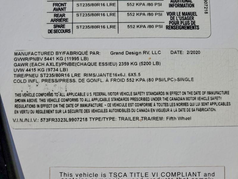 2020 Grand Design Trvl Tr Recreational Vehicle (RV)-Camper