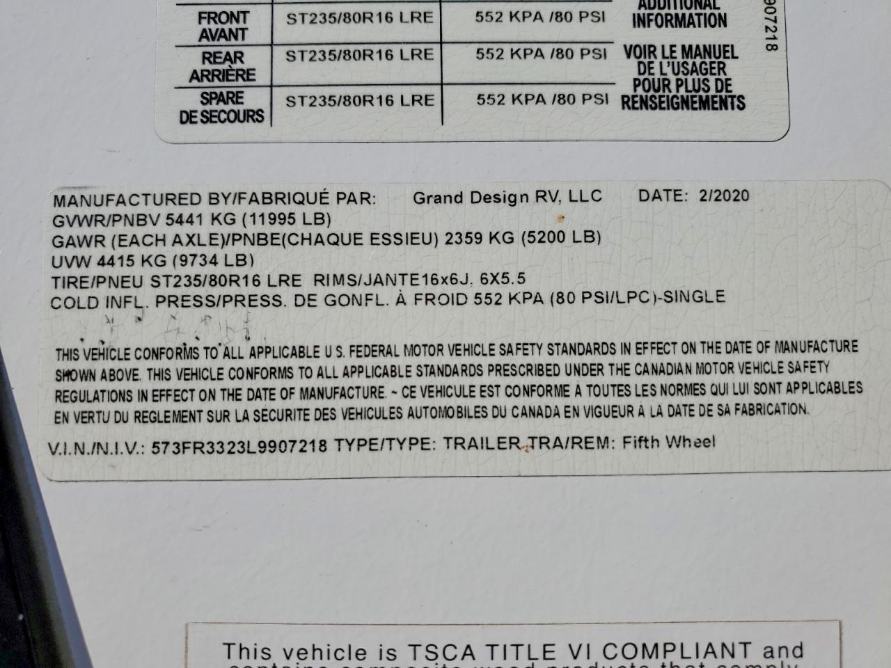 2020 Grand Design Trvl Tr Recreational Vehicle (RV)-Camper