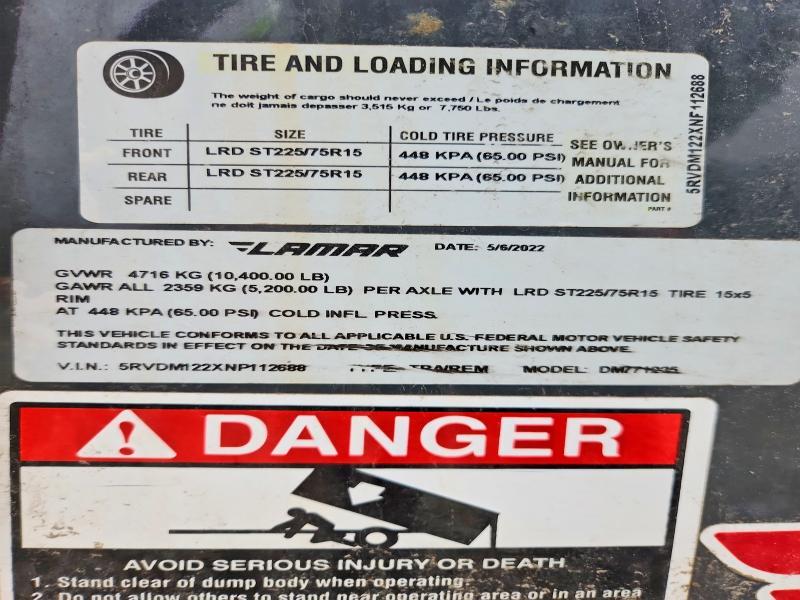 2022 Lamar Dump Trailer