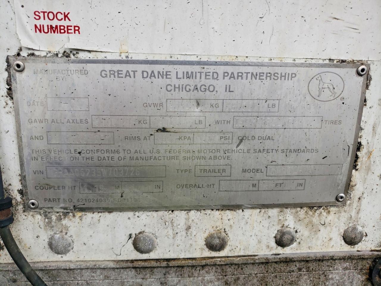 2005 Great Dane 2005 Great Dane Refrigerated Van Trailer