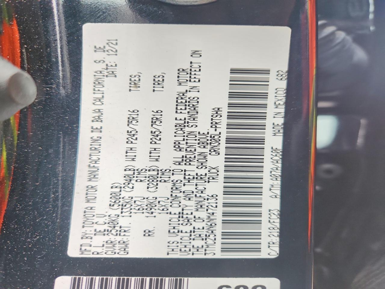 2022 Toyota Tacoma SR5 V6