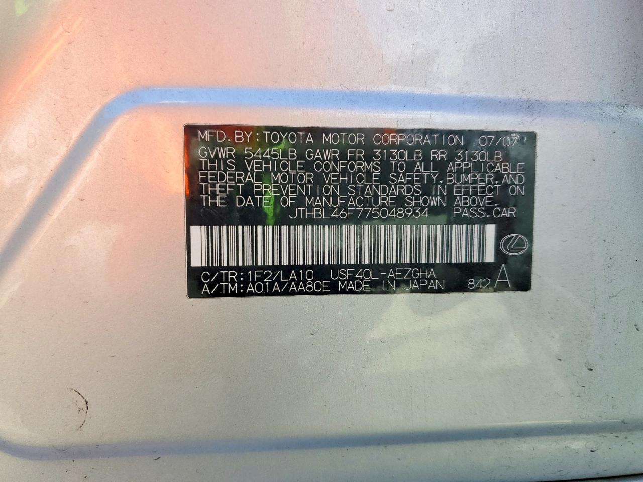 2007 Lexus Ls 460 Base