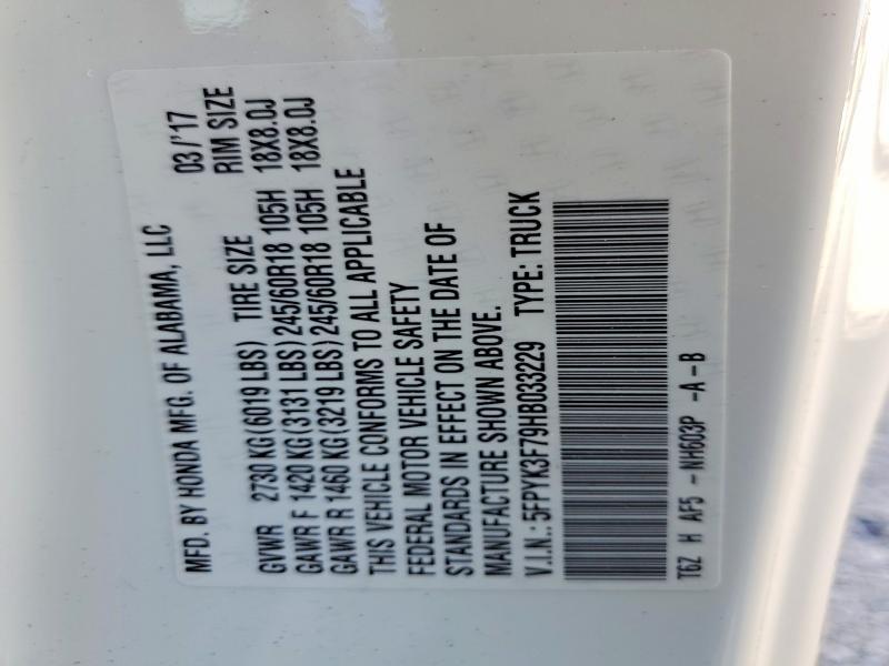 2017 Honda Ridgeline RTL