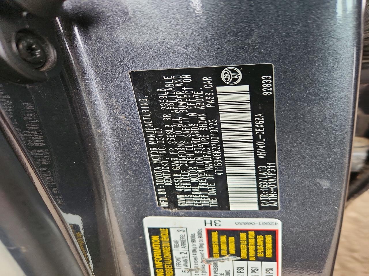 2007 Toyota Camry Hybrid Base