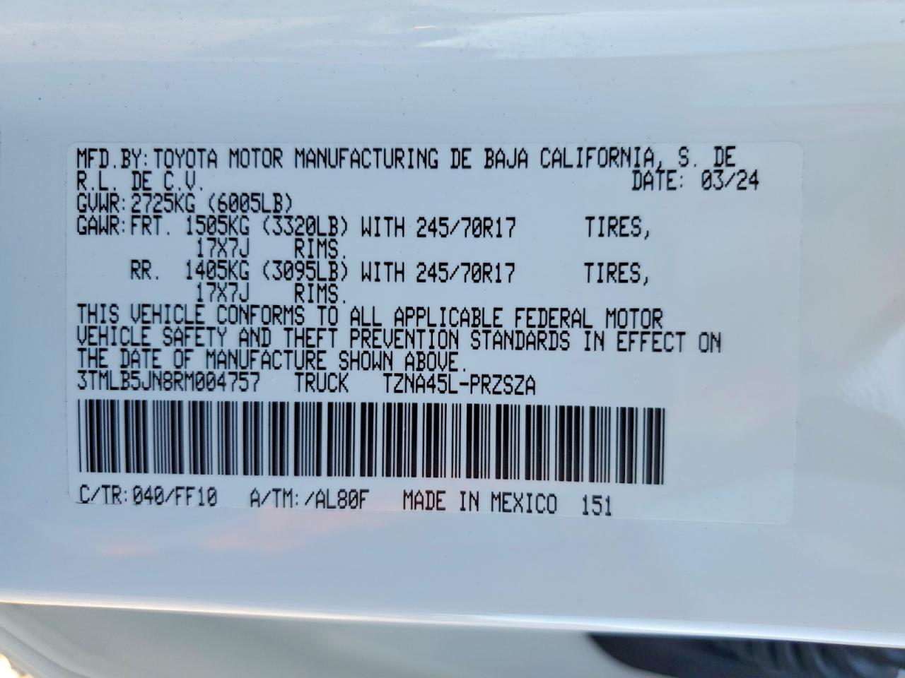 2024 Toyota Tacoma SR5