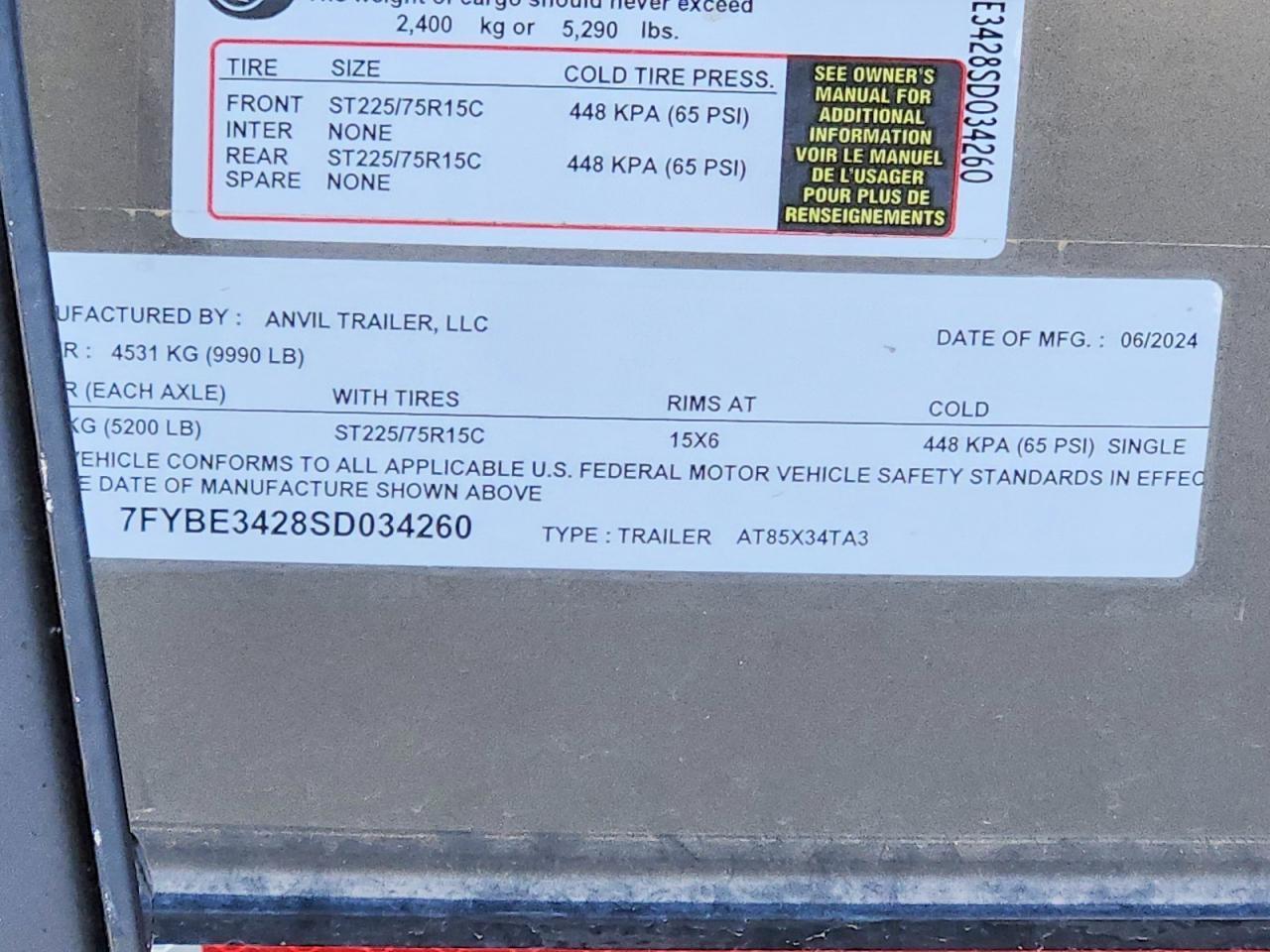 2025 Anvil AT85X34TA3 Enclosed Cargo Trailer