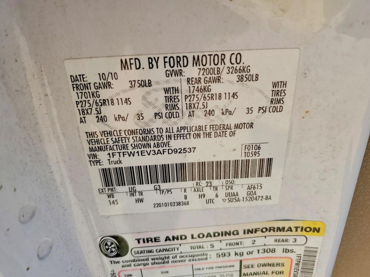 2010 Ford F150 Supercrew