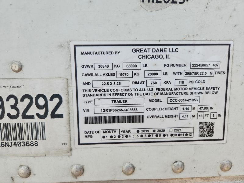 2022 Great Dane 2022 Great Dane Ccc-3314-21053 dry van Trailer