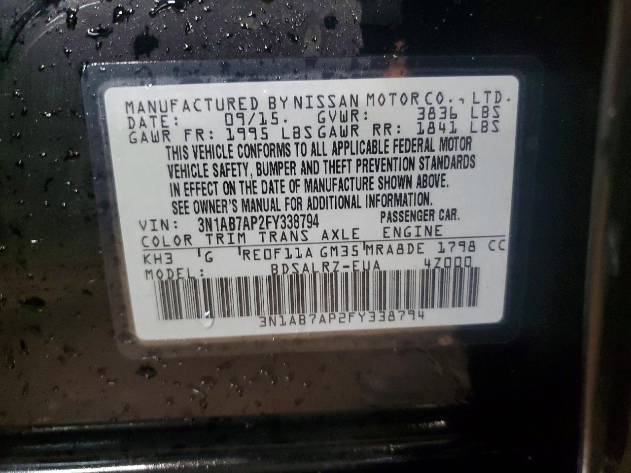 2015 Nissan Sentra sr