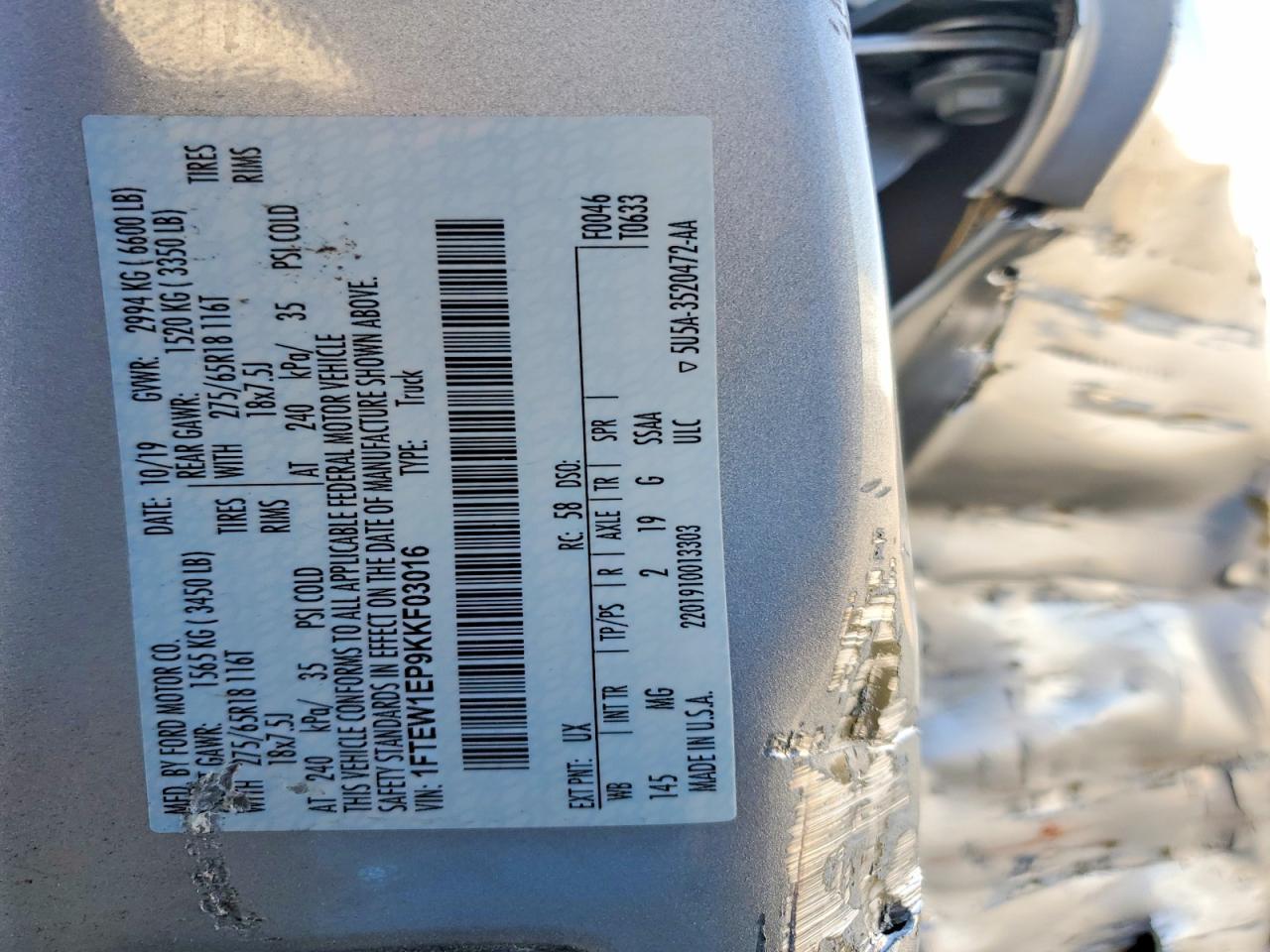 2019 Ford F150 Supercrew