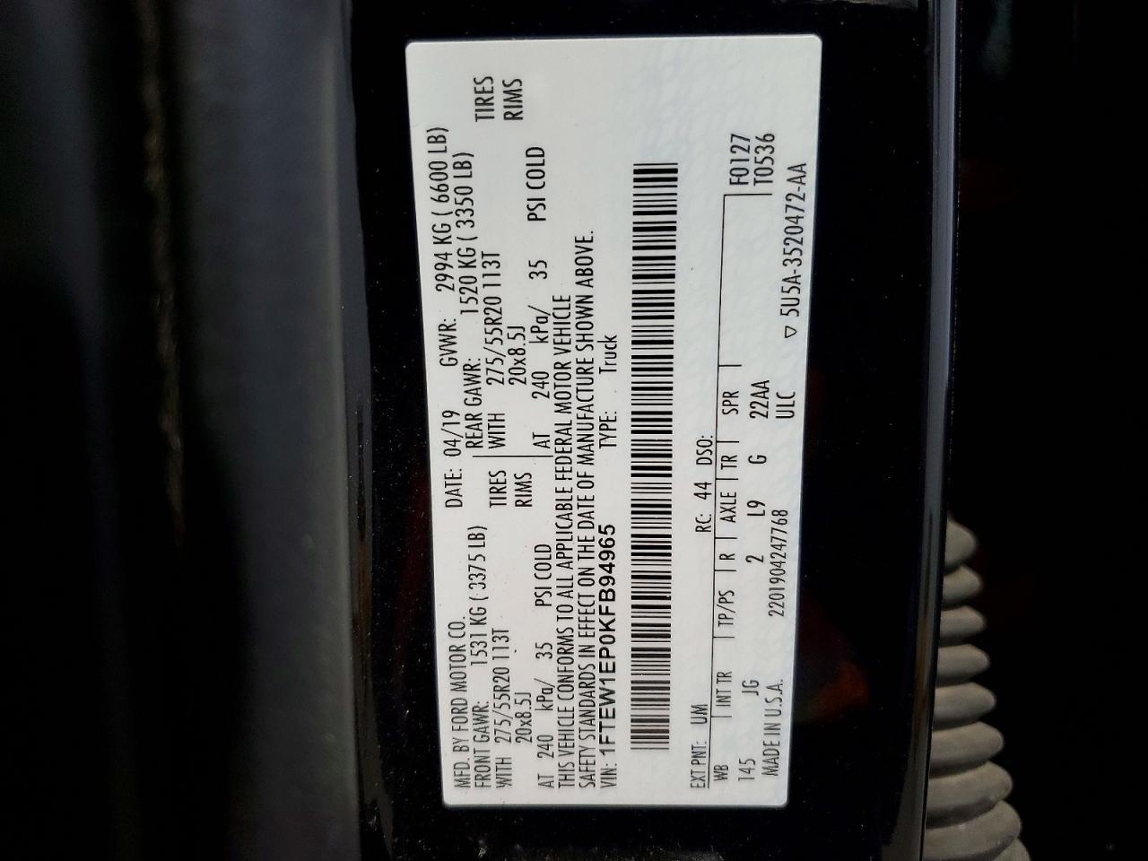 2019 Ford F150 Supercrew