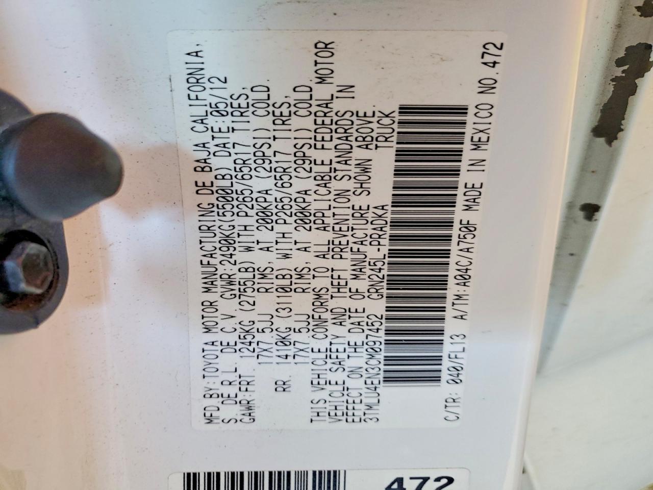 2012 Toyota Tacoma V6