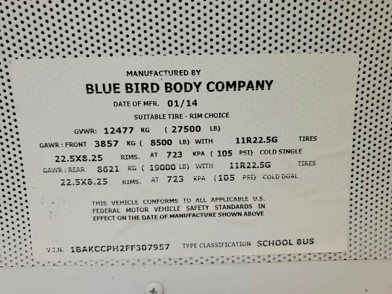 2015 Bluebird School Bus