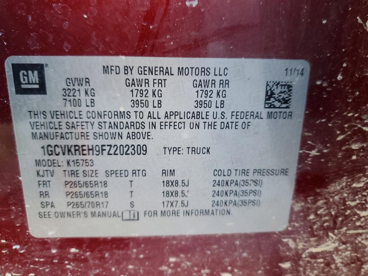 2015 Chevrolet Silverado K1500 lt