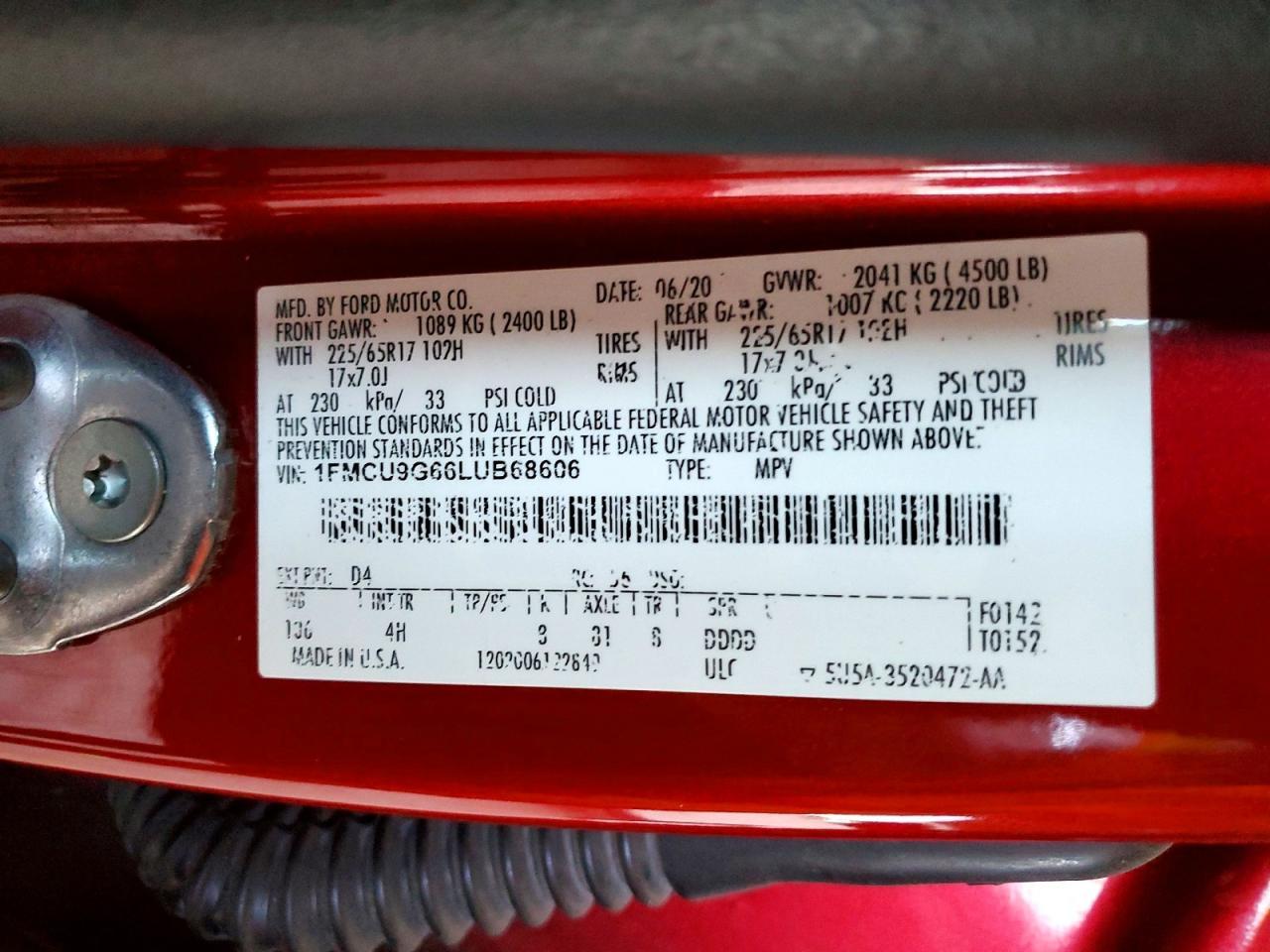 2020 Ford Escape se