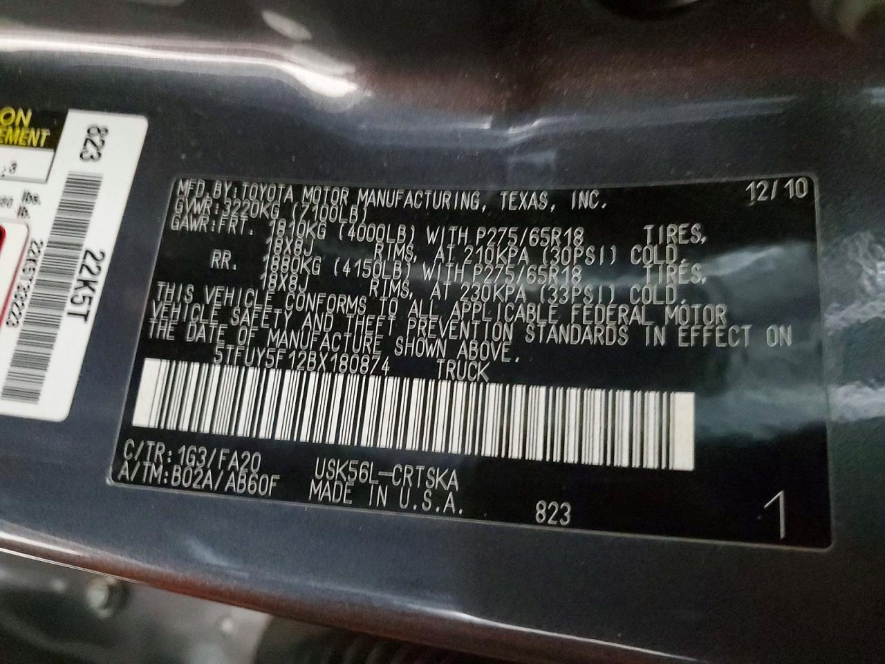 2011 Toyota Tundra Grade