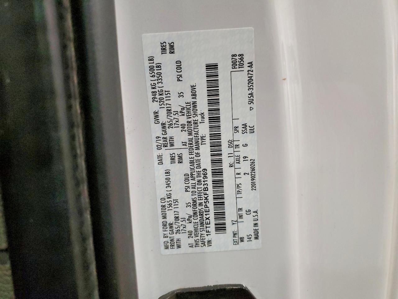 2019 Ford F150 Super Cab