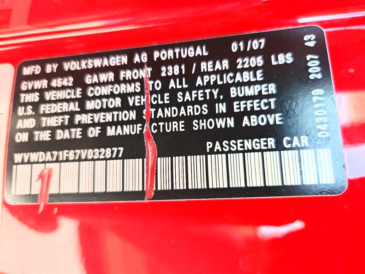 2007 Volkswagen Eos 2.0t Sport