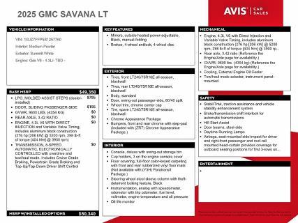 2025 GMC Savana G3500 LT