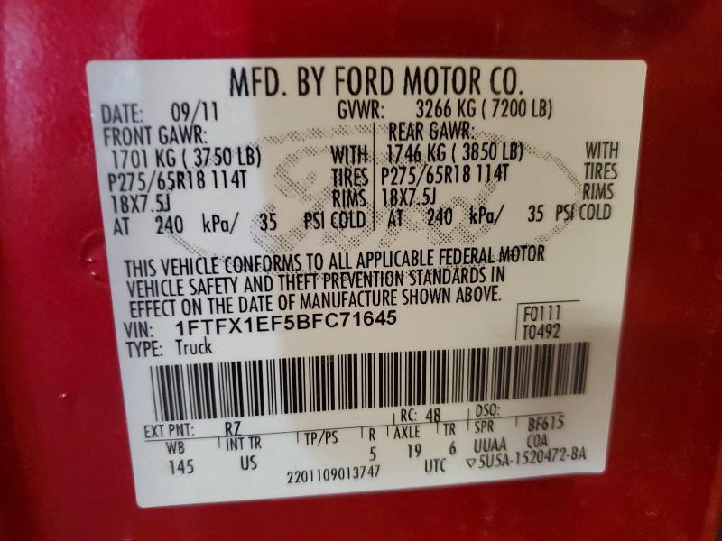 2011 Ford F150 Super cab