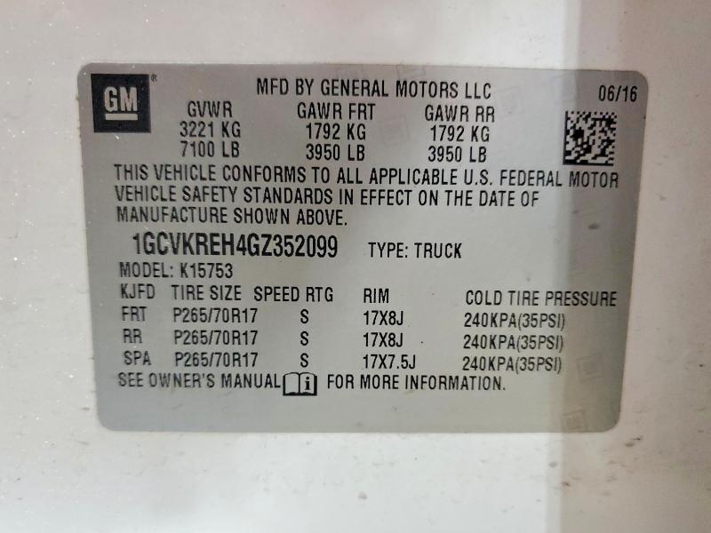 2016 Chevrolet Silverado K1500 lt