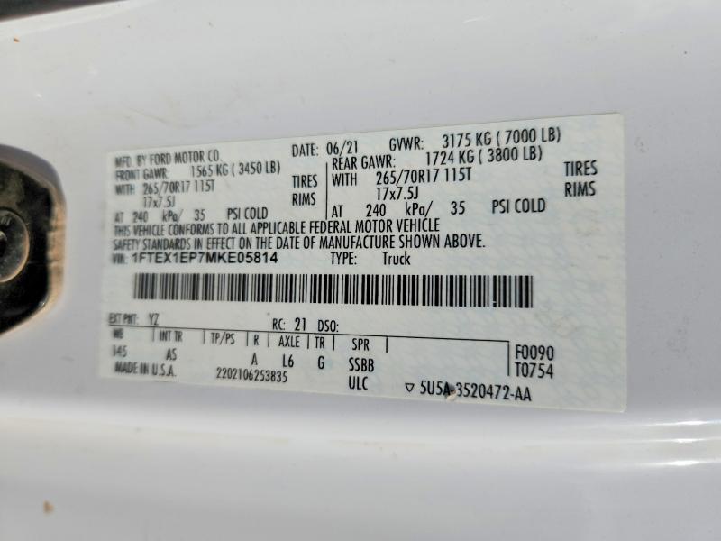 2021 Ford F150 Super Cab