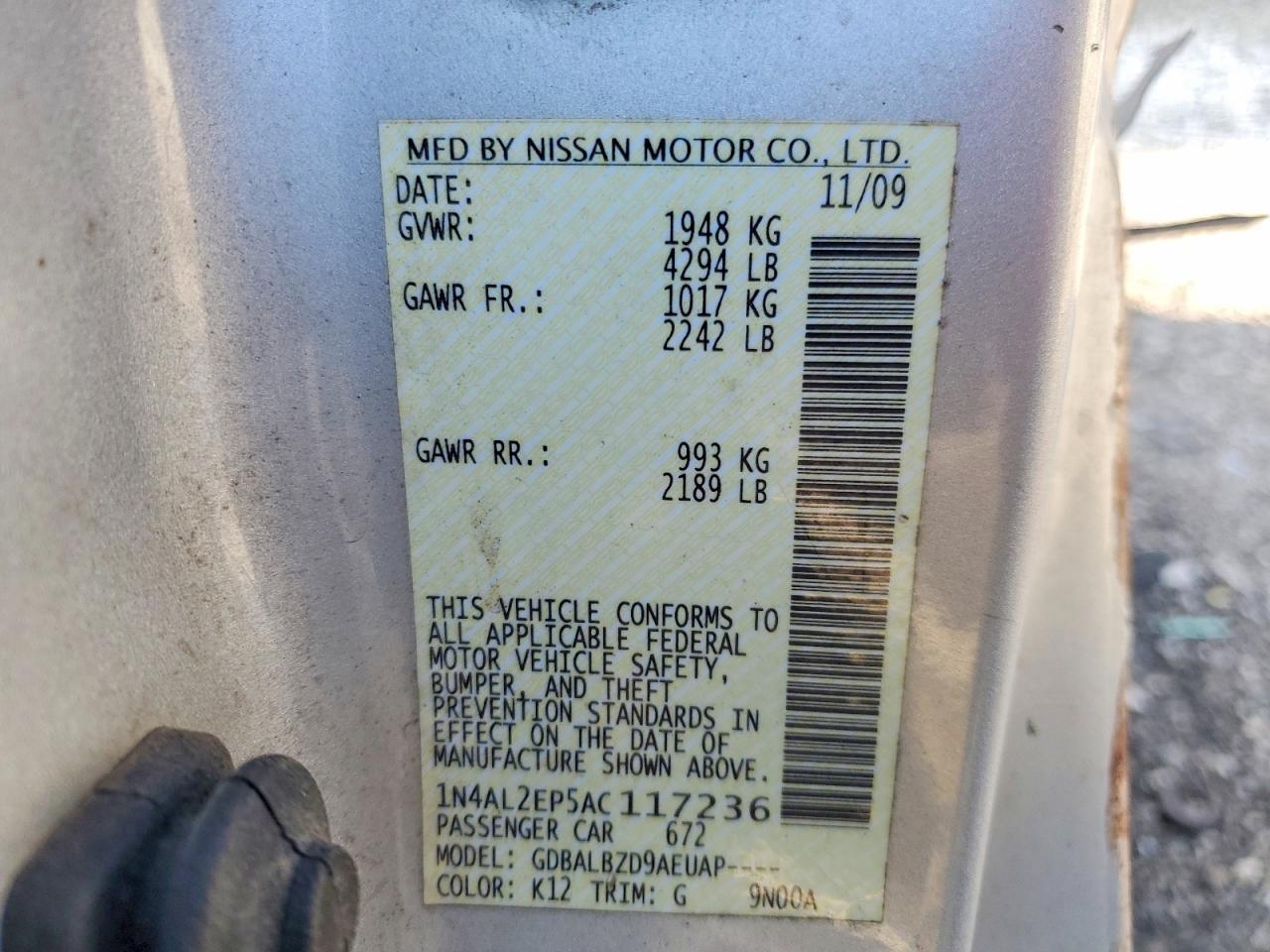 2010 Nissan Altima 2.5 s