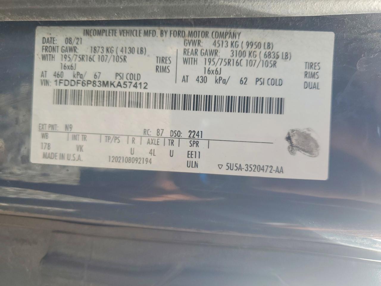 2021 Ford Transit Delivery Truck