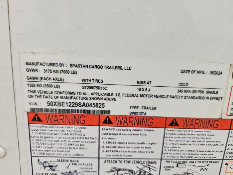 2025 Spartan Cargo SP6X12TA Enclosed Cargo Trailer