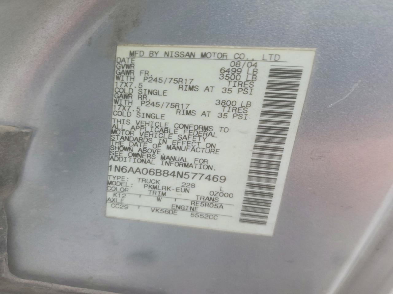 2004 Nissan Titan XE