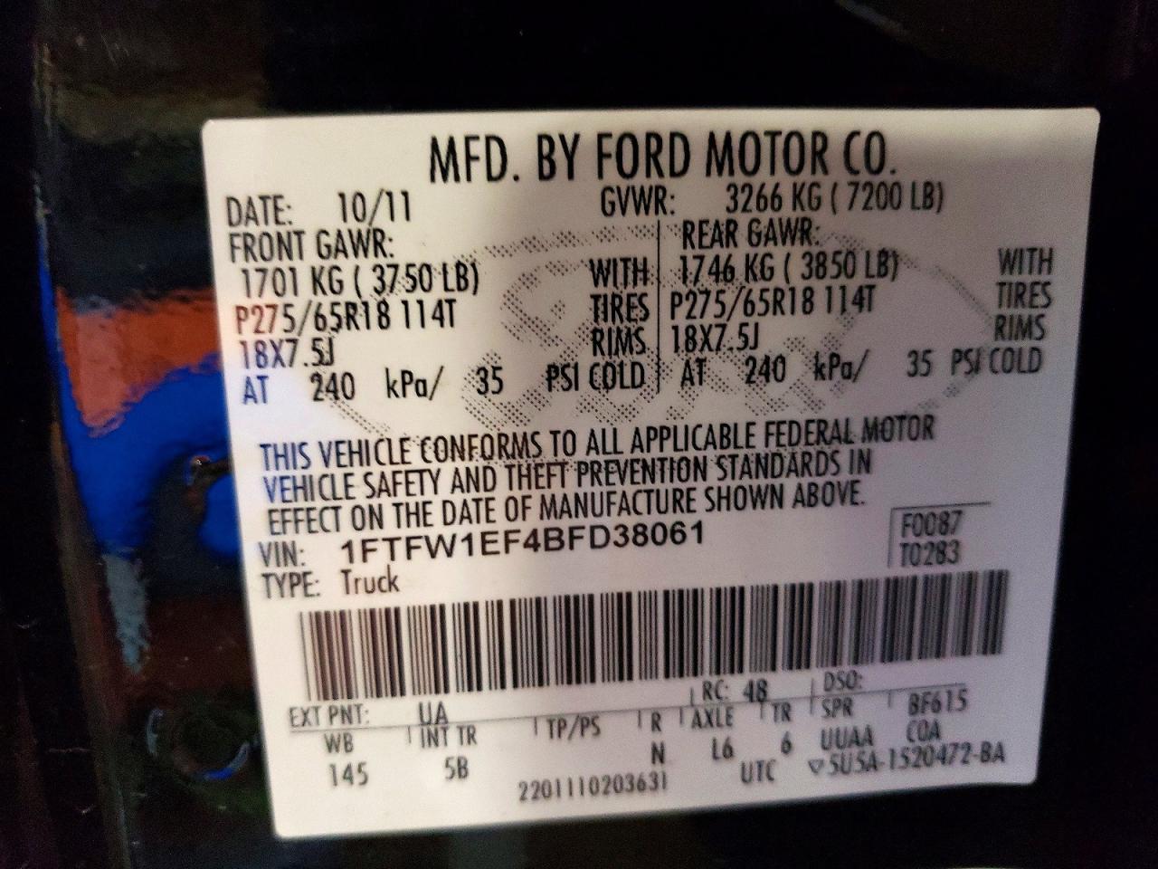 2011 Ford F150 Supercrew